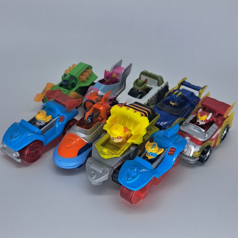 Paw Patrol Mighty Pups True‎ Metal Diecast Cars Lot of 9 Tracker Chase Marshall